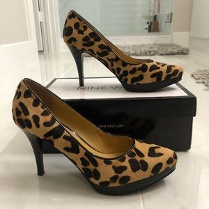Nine West Leopard Fur Heels